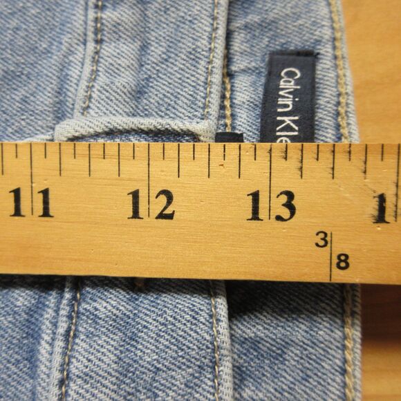 CALVIN KLEIN High Rise Straight Leg Jeans Sz 14 Light Blue Denim Crop Ankle NWT - Picture 14 of 15